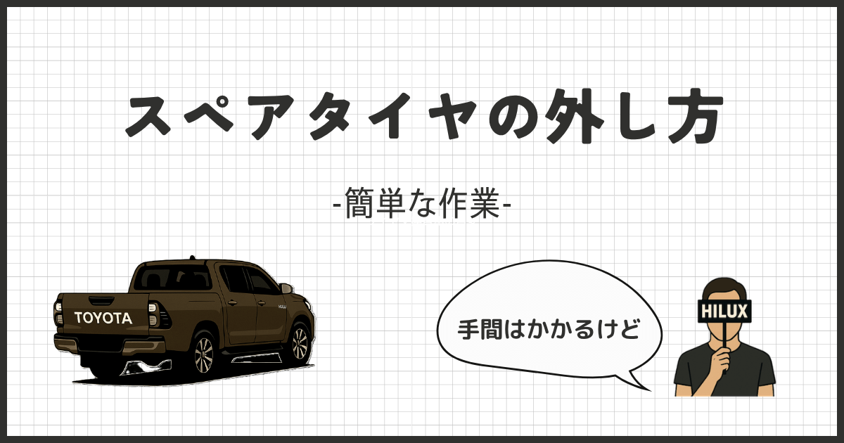 初心者必見！ハイラックスのスペアタイヤを簡単に外す5ステップ